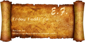 Erdey Fedóra névjegykártya